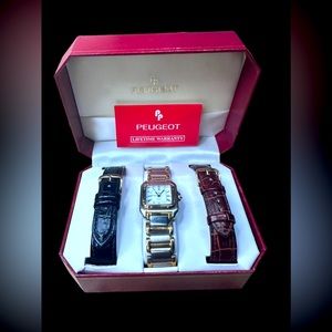 NIB Vintage Peugeot Interchangeable Watch Set